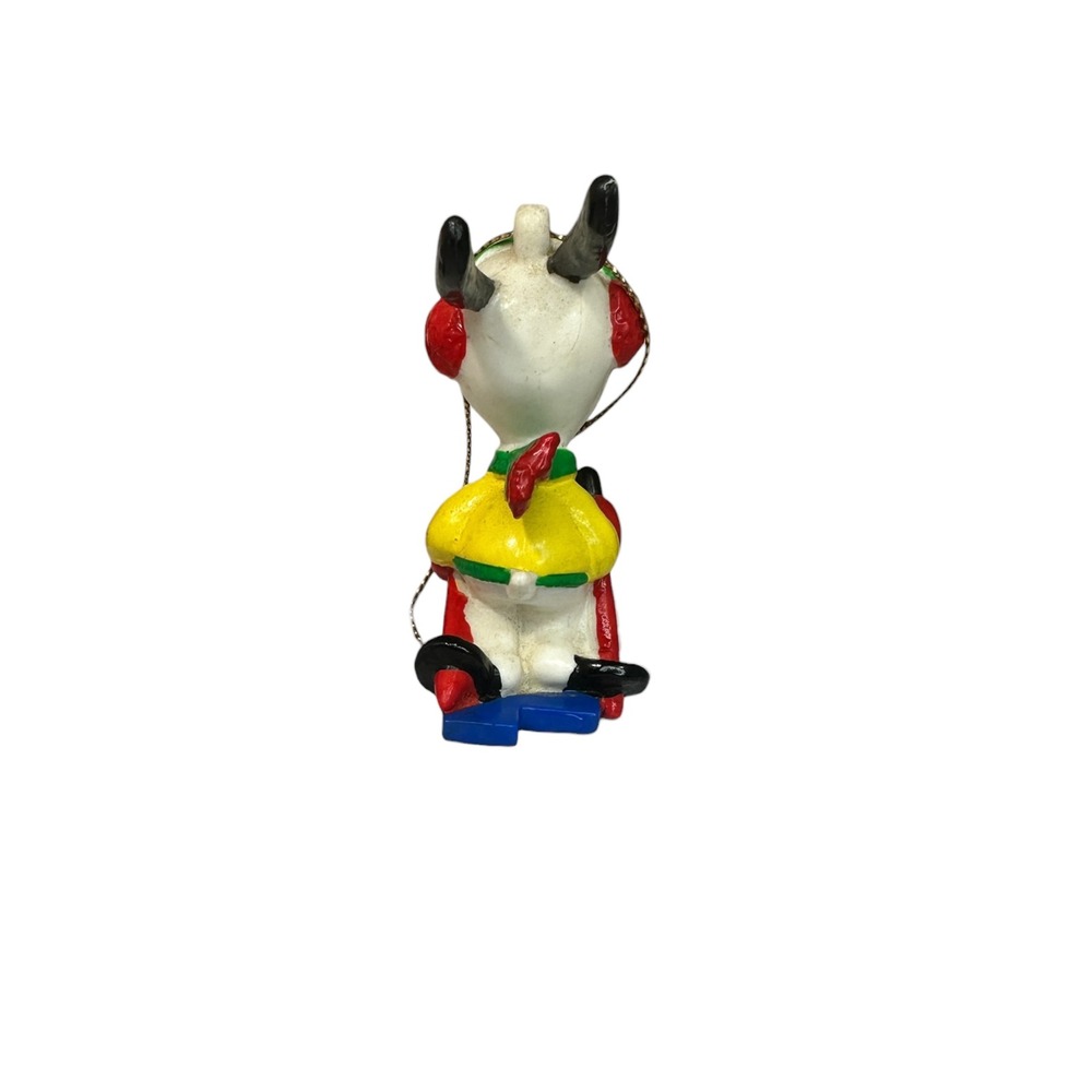 Vintage Peanuts Snoopy Skiing Ornament Santa Dog United Feature Syndicate - Picture 4 of 7